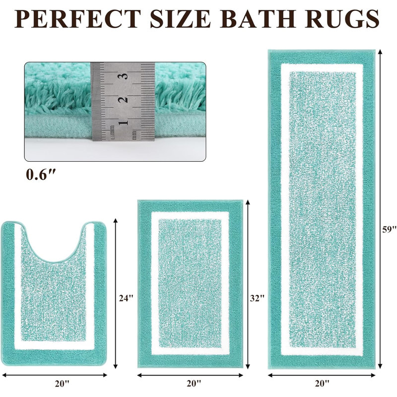 Non-Slip Bath Rug, Teal