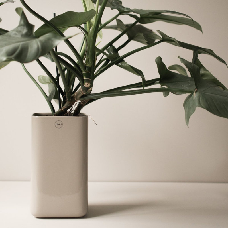 Vase de table en céramique Dan, Grège, H 9,84 po x l 5,11 po x P 5,11 po