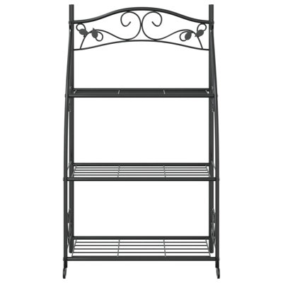 Vidaxl Flower Rack Black 22"X11.8"X37.8" Steel