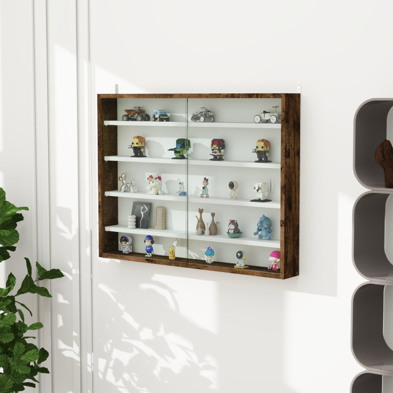 80 cm W Display Cabinet China Cabinet, Brown