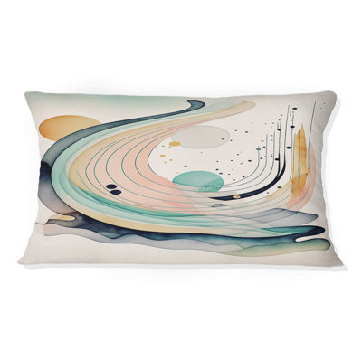 Coussin Vibrant Watercolor Mouvement I - Abstract Minimalisme