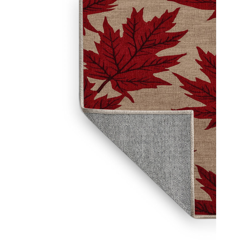 Tapis botanique brun lavable à la machine, Rectangulaire 2 pi x 3 pi