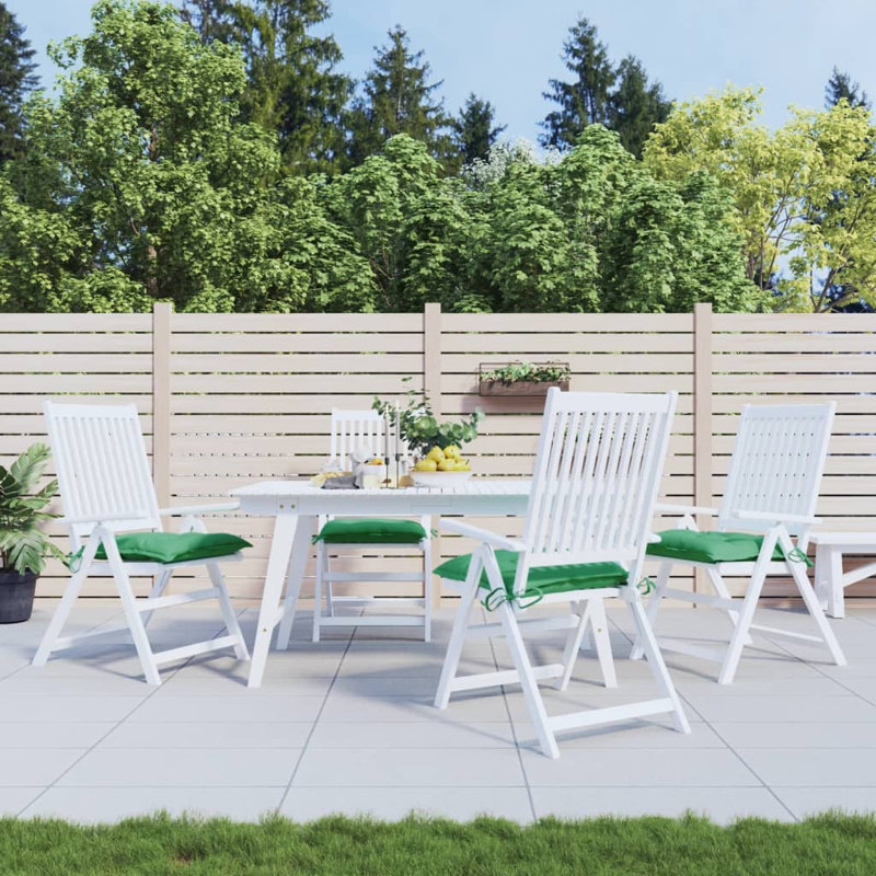 Ensemble de 4 coussins de chaise d'extérieur verts, Tissu - Vert, 19.7" H x 19.7" W x 2.8" D