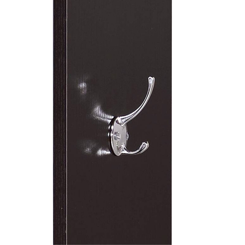 Stylish Hall Tree With Open Compartments, Hanging Rod, And Full-Length Mirror, A Practical And Elegant Addition To Your Home.