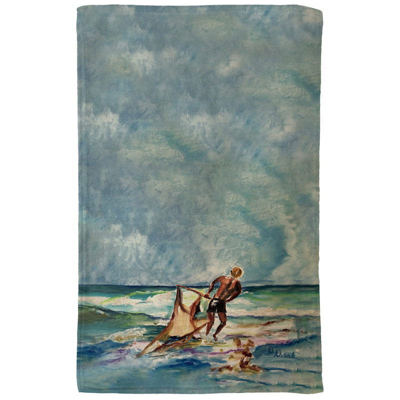 Serviette de cuisine filet de pêche