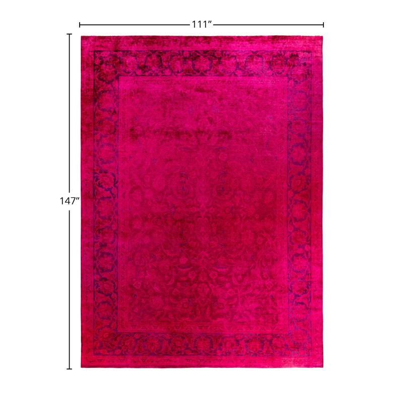 Tapis unique rose / noir / rouge 9 pi 3 po x 12 pi 3 po Overyed