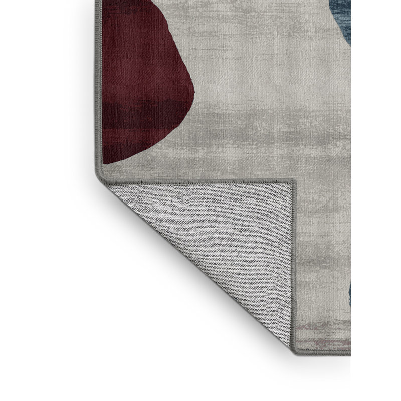 Tapis gris aquarelle lavable à la machine