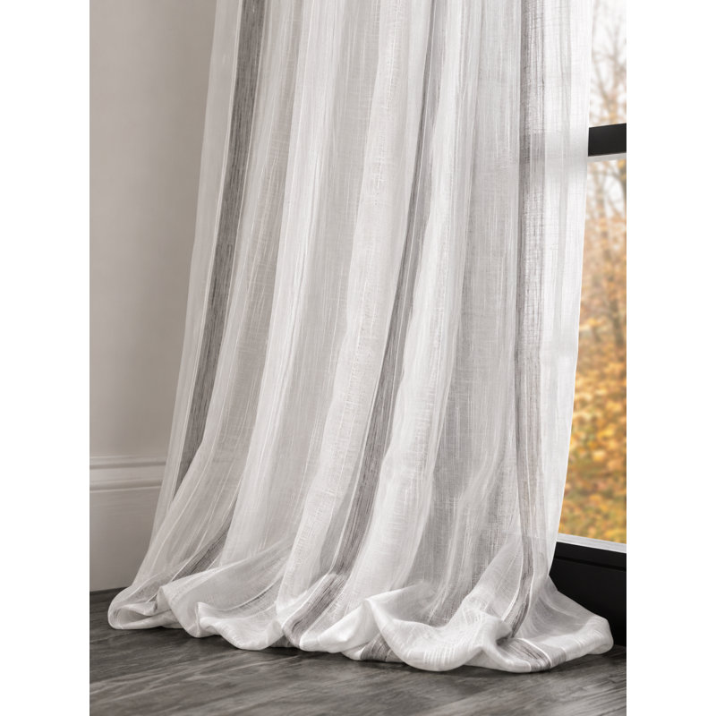 Belandina Semi Sheer Curtain Single Panel, 54" x 84", Gray