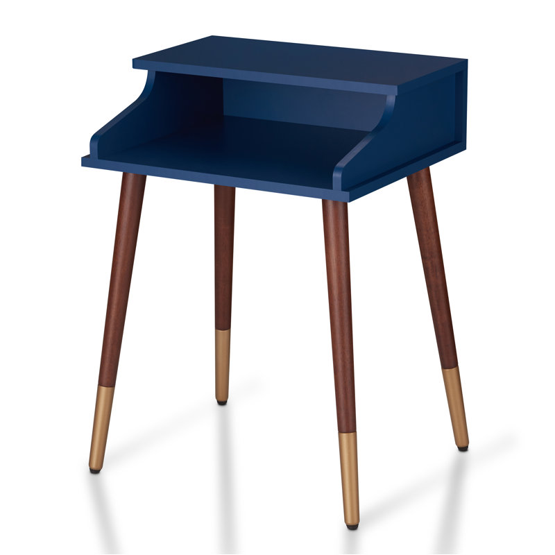 Aliyah Side Table with Storage, Blue