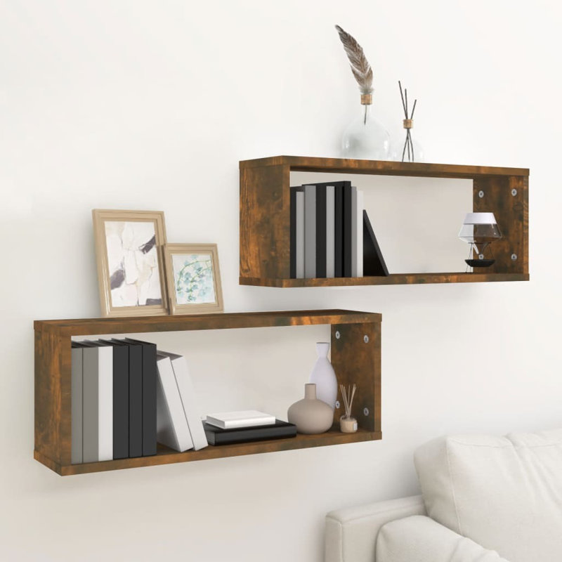 Losey 2 Piece Square, 60 x 15 x 23 Cm, Smoked Oak
