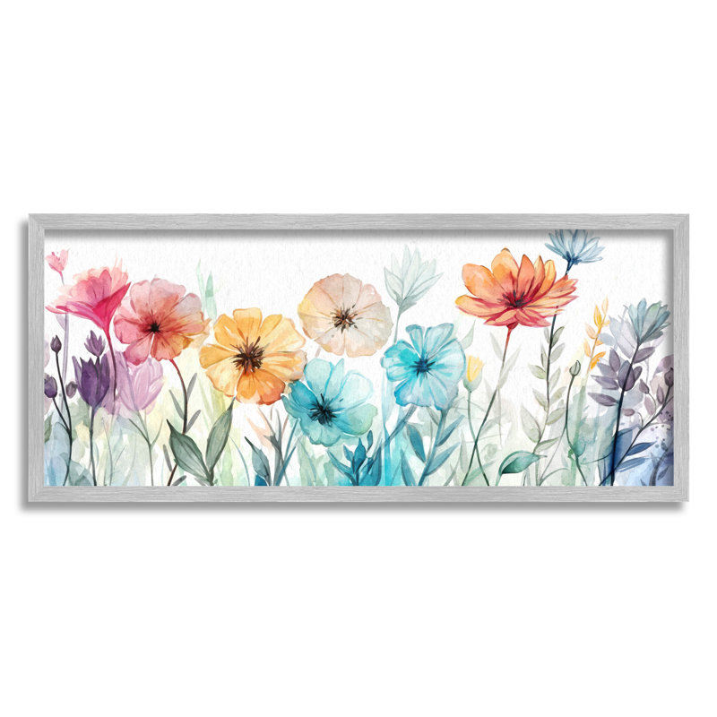 Bb-326-Rainbow Hued Blossoms par Ziwei Li, Estampe numérique Farmhouse, H 10 po x l 24 po x P 1,5 po