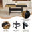 Rectangular Dining Table Set For 8, 71" Farmhouse Dining Table Set With 8 Upholstered Chairs And Storage Shelf, Wooden Tabletop With Metal Frame, Black/Wood Split-Color-1054546850-1054546849
