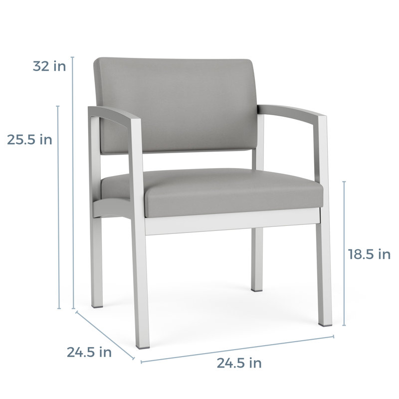 Chaise d'invité en acier Lenox, Gris anthracite, Plot Line Neutral
