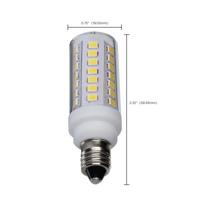 DEL T6 5 watts - finition givrée - base E11 - 120 volts, 5000 kelvins, Clair, 550 lumens