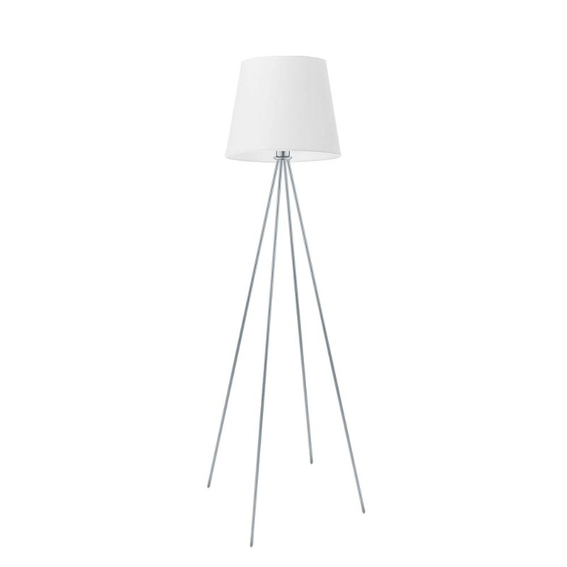 Arlaine 157cm Traditional Floor Lamp, White/White Inside, Silver