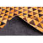 Tapis orange en cuir de vache 6 pi 6 po x 6 pi 6 po