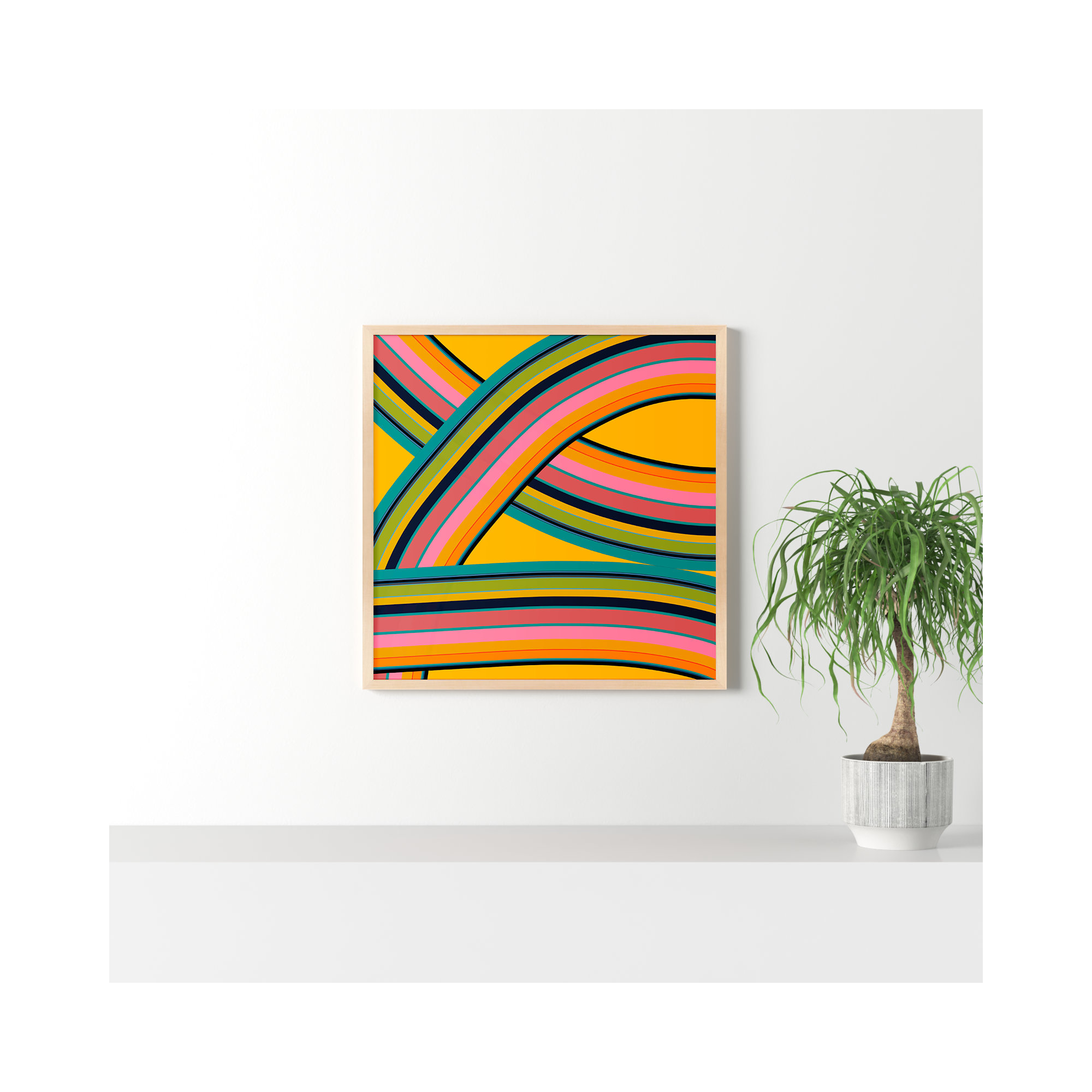Twist Series I Fiesta Twist by Jacques Pilon - Picture Frame Graphic Art, Brown, 30" H x 30" W x 1.25" D
