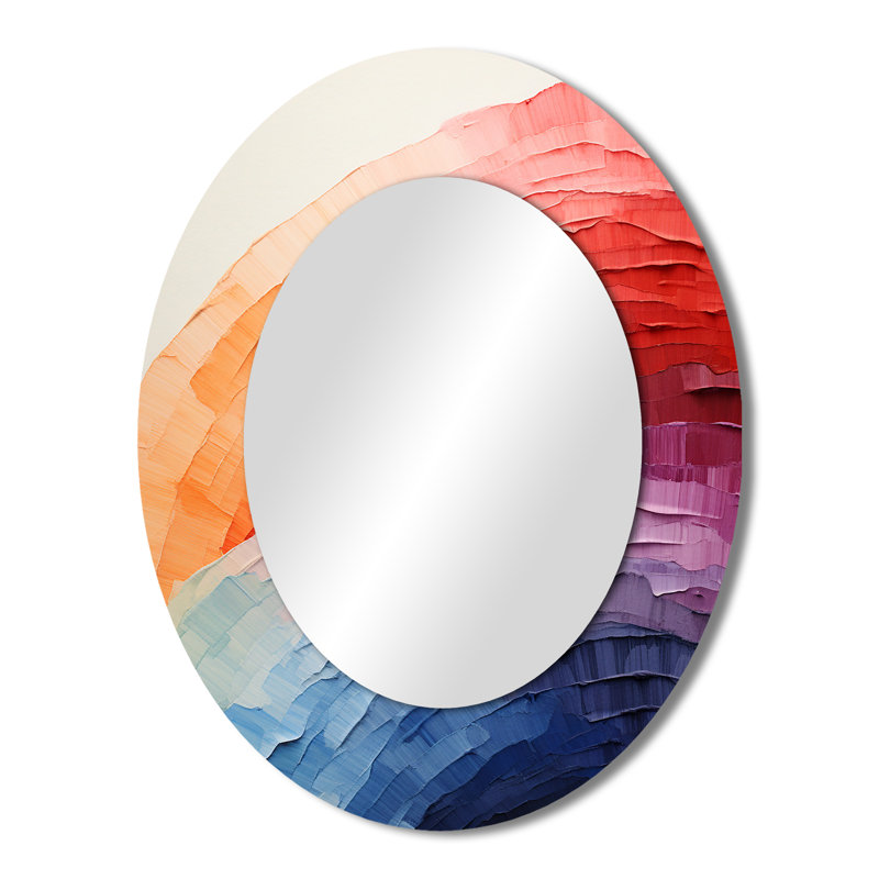 Minimalisme Colors In Harmony I - Miroir mural traditionnel ovale, H 43 po x l 33 po