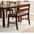 Wooden Counter Height Bench With Backrest And Upholstered Seat