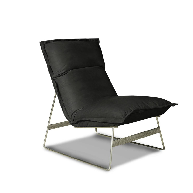 Tweety Leather Accent Chair, Chocolate (El Capitan), Satin Brass