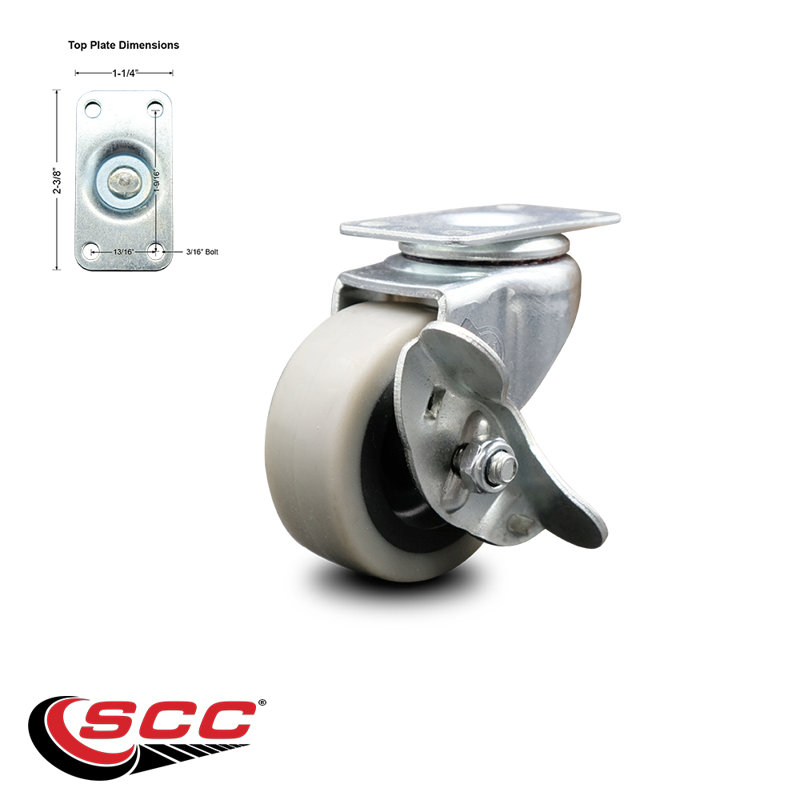 2 Inch Thermoplastic Rubber Wheel Top Plate Swivel Caster with Brake SCC/SCC-05S210-TPRS-SLB