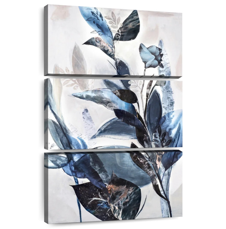 Harnek feuilles bleues, H 74 po x l 48 po