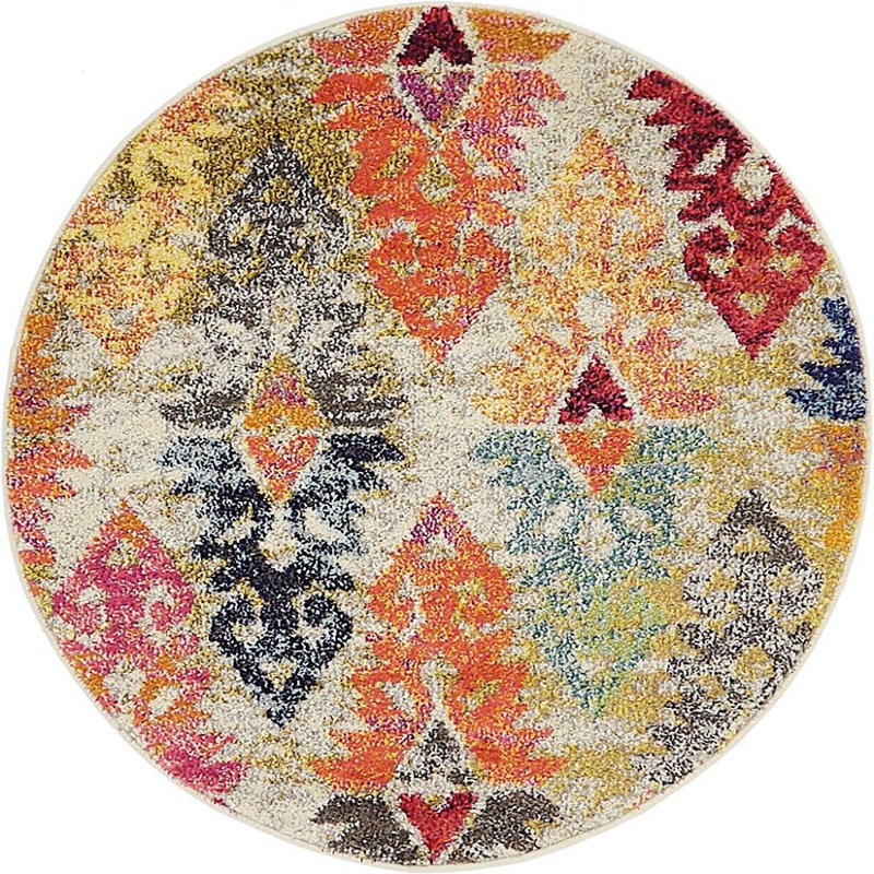 Sierra Abstract Indoor Rug, Round 3'3"