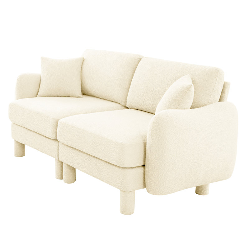 2 beige avec revêtement élégamment incurvé et respirant pour un système de ressorts en mousse dense et confortable à long terme