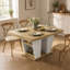 Table de salle à manger extensible de 78,7 pouces pour 8 à 10 personnes, table de cuisine rustique avec tablettes de rangement, table de salle à manger en bois à longueur réglable de style industriel pour la salle à manger, la cuisine et le bureau personnel-500862423