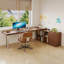 Bureau en bois de noyer massif en L avec 3 tiroirs-131277275-131277277