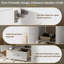 Meuble-lavabo minimaliste avec lavabo en céramique, structure en bois et tiroir-2036521877