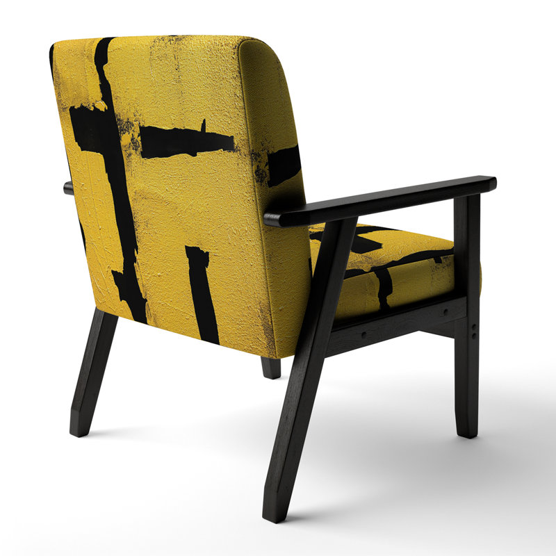 Fauteuil d'appoint rembourré Glam Dancing Shape I, Mélange de polyester jaune