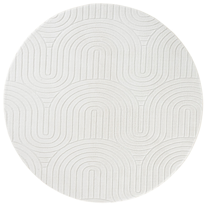Versaillies 662 Performance Machine Washable Geometric Rug, 6' X 6' Round