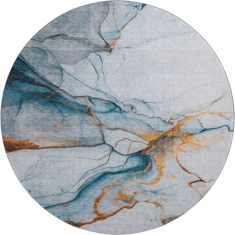 Premium Machine Washable Mehara AMF1690 Abstract Rug, Round 8'