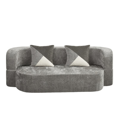 Canapé-lit en coquille d'œuf, canapé convertible désossé de 78,74 po avec tissu moelleux doux, éponge à haute densité 33D, canapé-lit sans assemblage avec coussins pour le salon, la chambre à coucher et la chambre à coucher