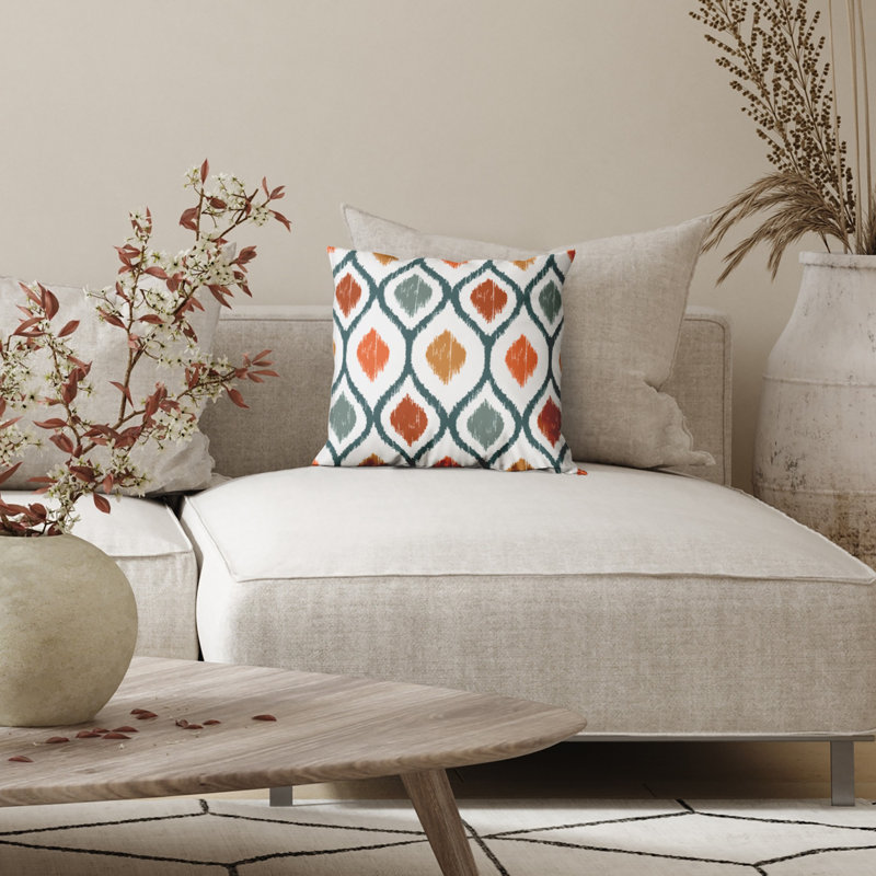Americanflat Throw Pillow - Sewn-In Insert - Polyester - Diamond Pattern, 20"x20", Boho