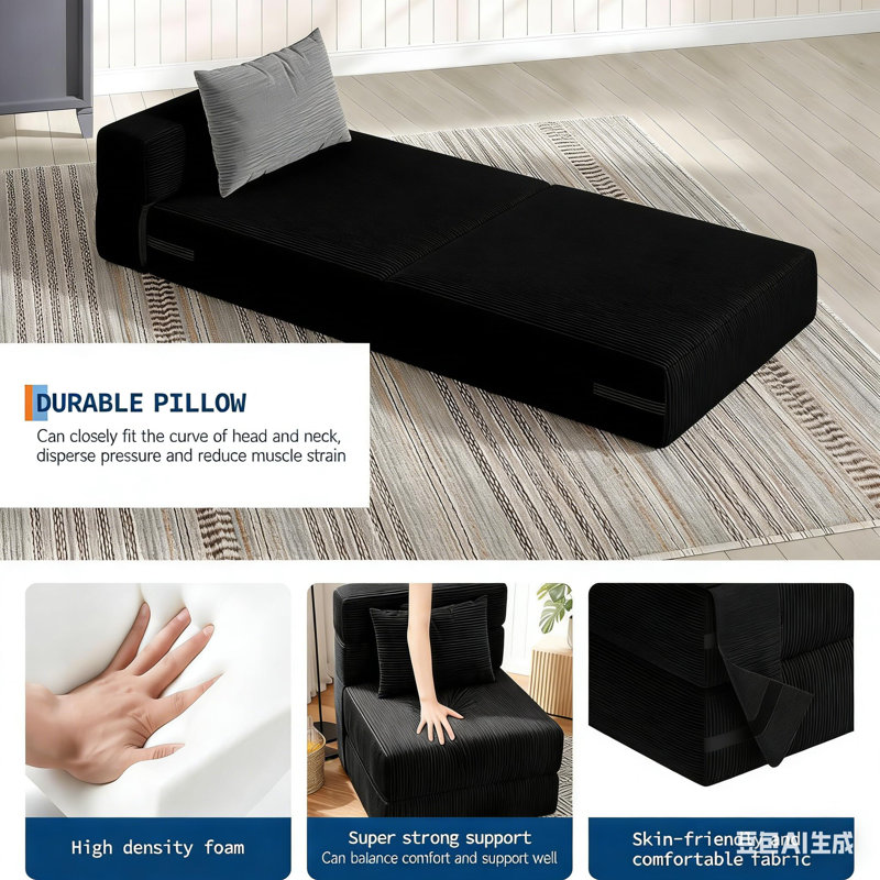 Sofa & Chaise, Black