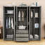 Armoire-penderie en bois à 6 portes avec 3 grands tiroirs pour la chambre à coucher Ellemaie-726862939