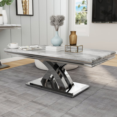Silver Coffee Table for Living Room
