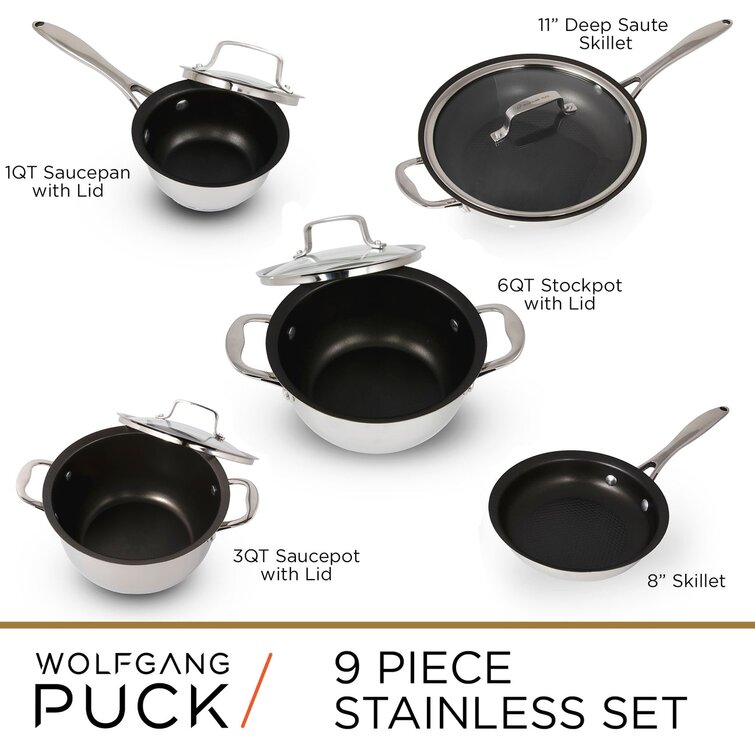 Wolfgang Puck 12 Stainless Steel Chef's Pot with Lid 