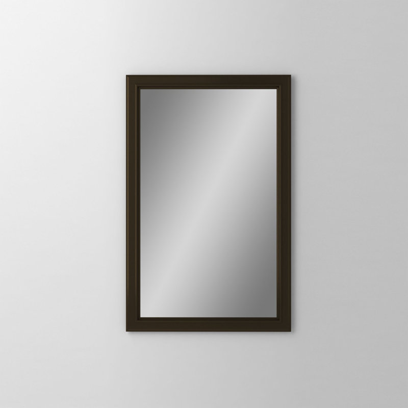 Elegant Traditional Rectangular Vanity Mirror in Vintage Brass
