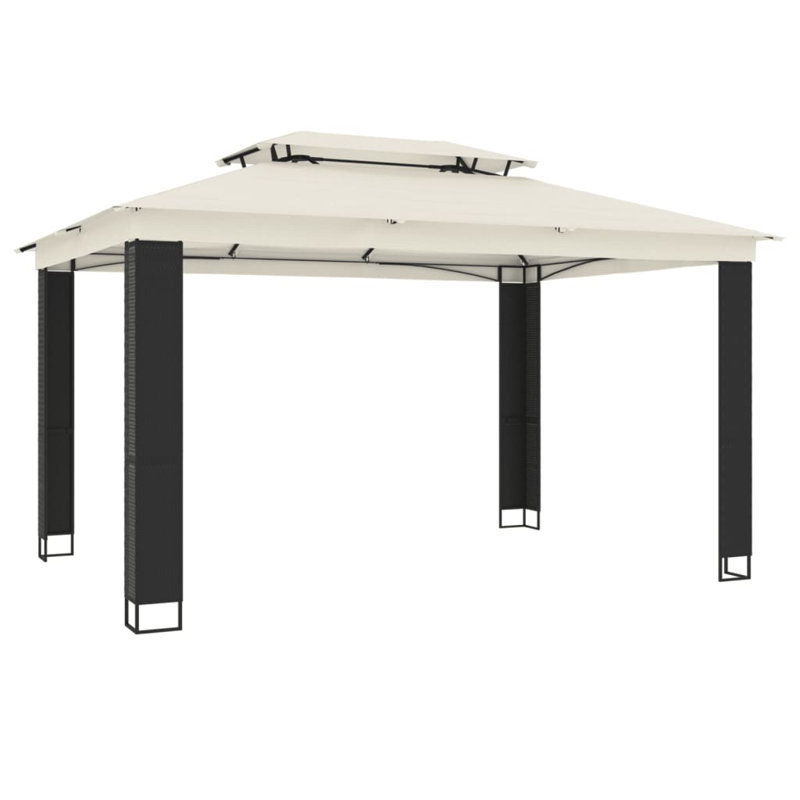 Chanikya 4m x 3m Powder Coated Steel Gazebo, Cream