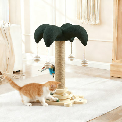 19.68” Cat Tree With Sial Scratching Post ，Catnip Ball＆Feather