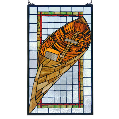 Lodge Tiffany Guideboat Stained Glass Window
