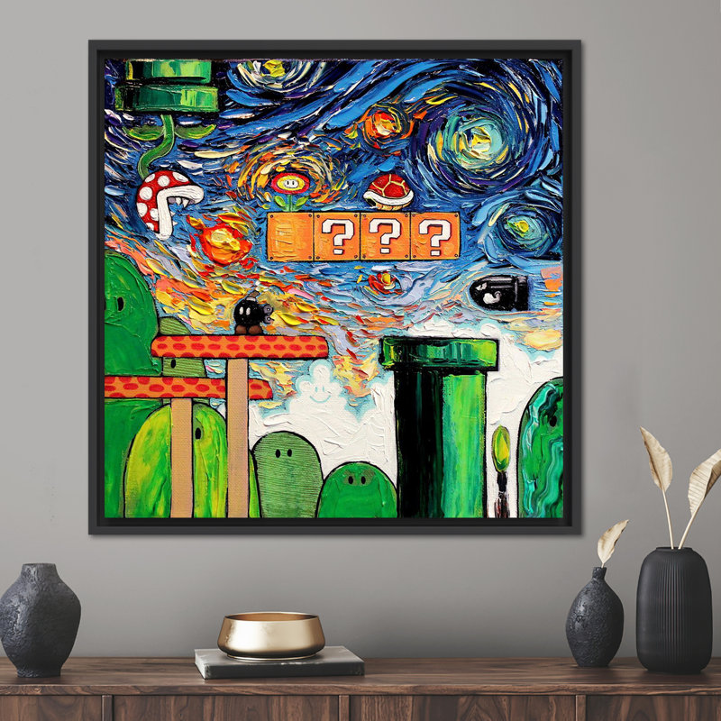 Print on Canvas, 50 cm H x 50 cm W, Black Floater Framed