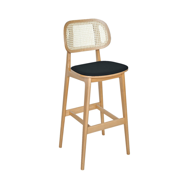 Tabouret 30 "Emma Cane, Brun clair, Gris anthracite