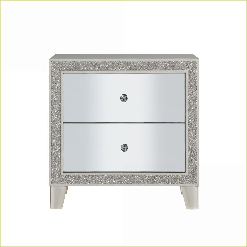 Table de chevet 2 tiroirs Glam Champagne