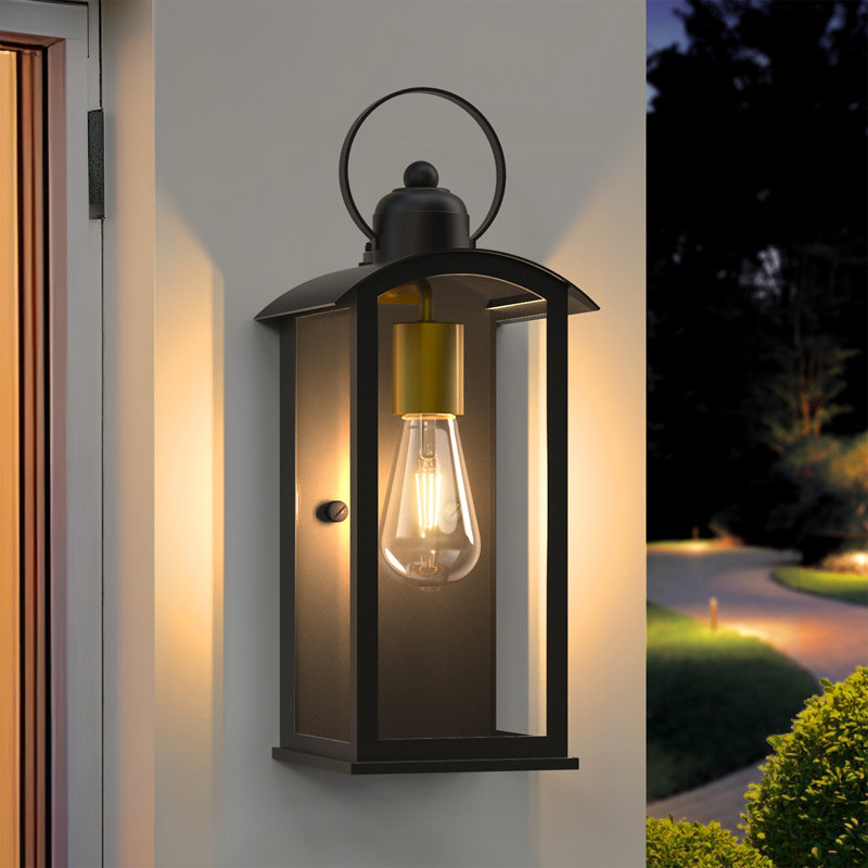 Alletta 14.96" H 1-Light Dusk-to-Dawn Outdoor Wall Lantern