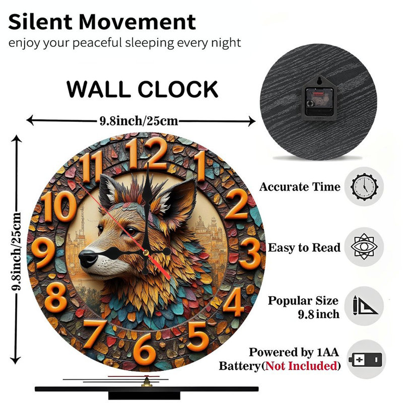 Artistic Wall Clock with Unique Animal Design