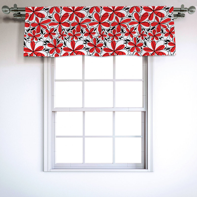 Sateen Floral Ruffled Window Valance